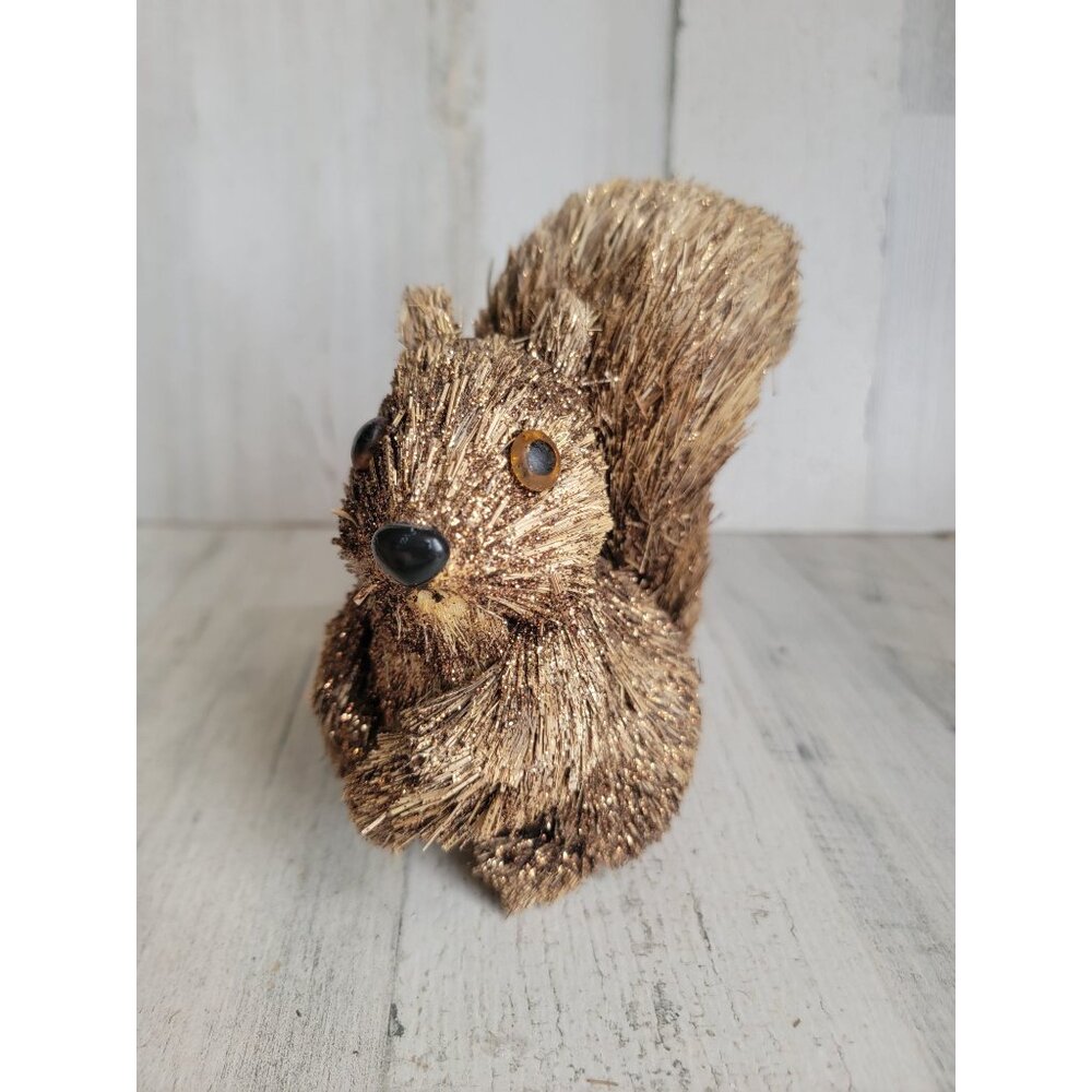 Bottle brush Brown glitter squirrel animal home decor
